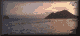 Sunset over the beach of the Diamant